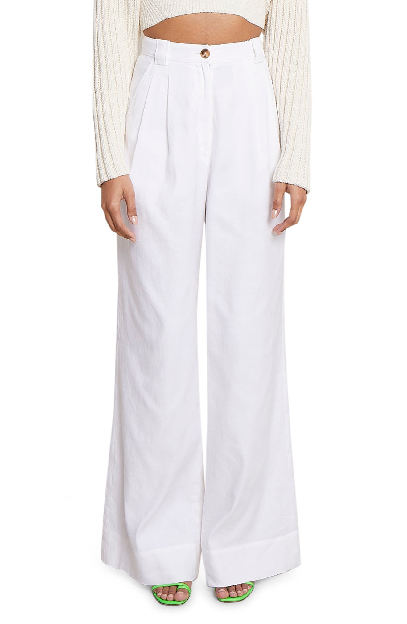 misses white linen pants
