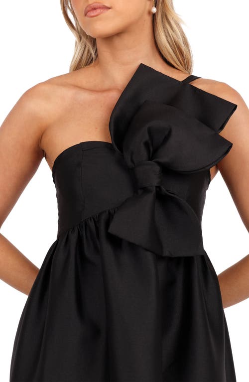 Petal And Pup Petal & Pup Betina Bow One-shoulder Gown In Black