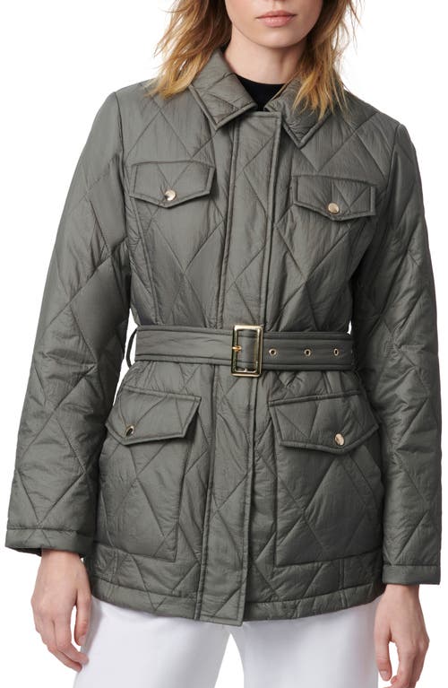 Bernardo Diamond Quilted Jacket Pale Olive at Nordstrom,