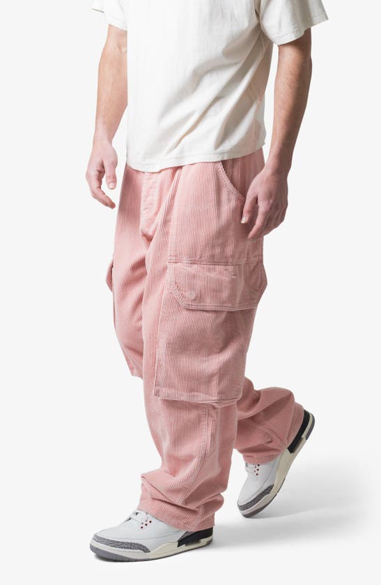 Mnml Ultra Baggy Corduroy Cargo Pants In Pink