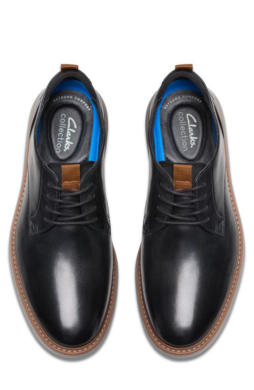 Clarks Collection Men's Brantin Plain Toe Dress Casual Shoes In Black Leather