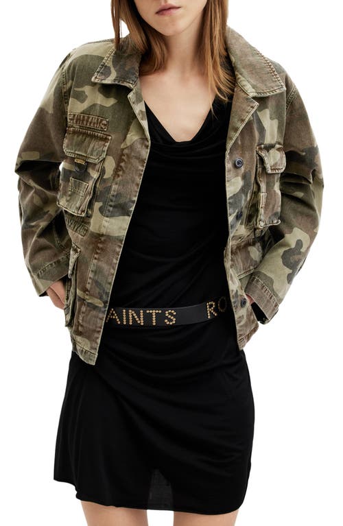 Shop Allsaints Elm Camouflage Jacket In Camo Green