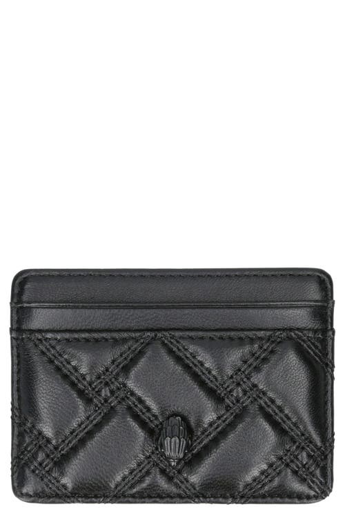 Kensington Drench Leather Card Holder in Black