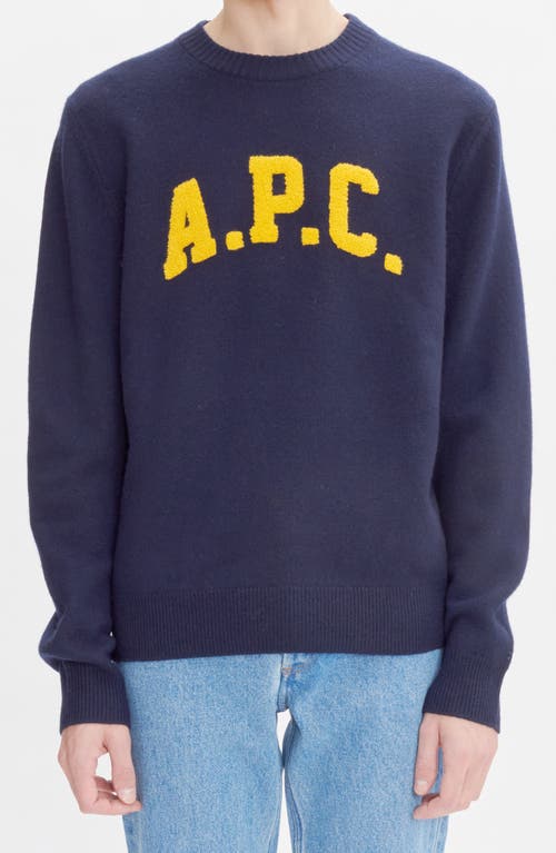 Shop Apc A.p.c. Joshua Merino Wool Sweater In Dark Navy