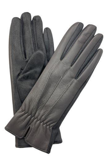 Marcus Adler Faux Leather Gloves In Grey
