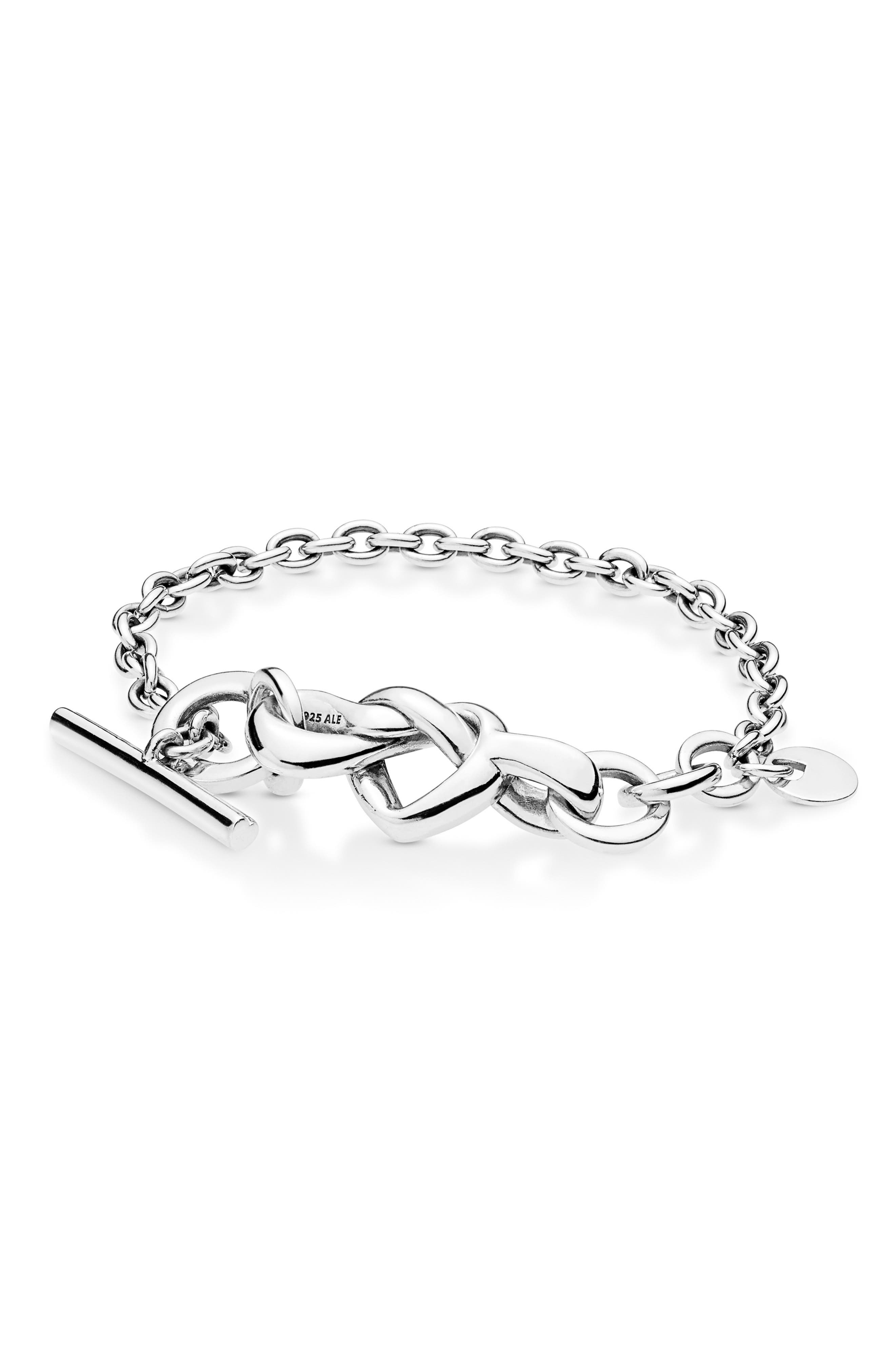 Women's Pandora Knotted Hearts T-Bar Bracelet