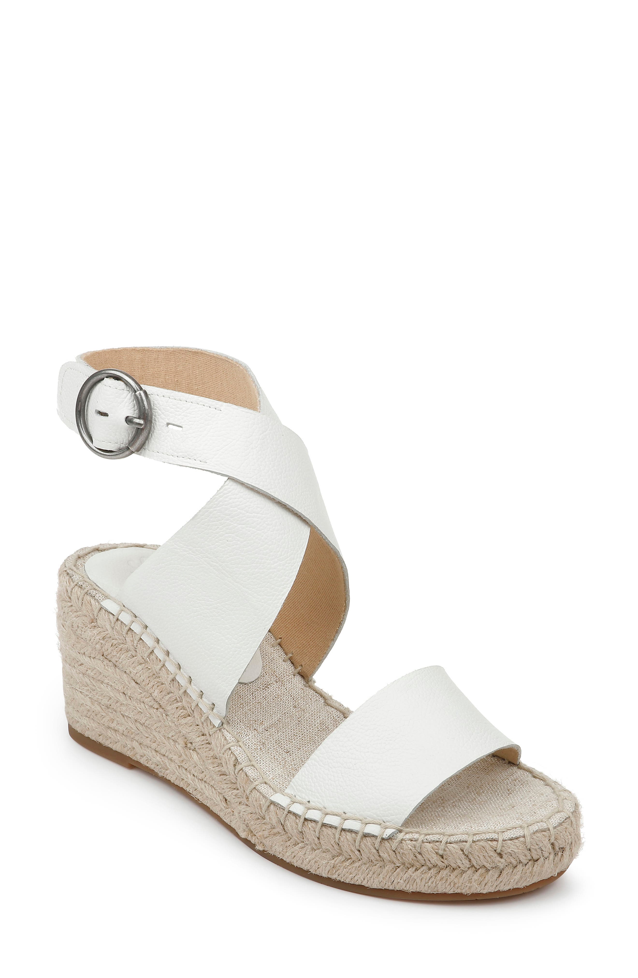 Splendid Addie Wedge Espadrille Sandal In White Leather
