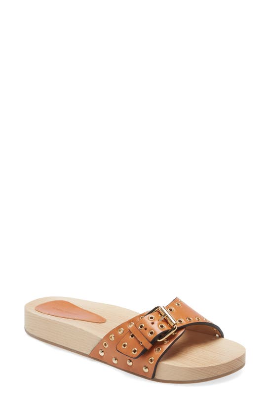 Isabel Marant Jaso Wooden Slide Sandal In Natural