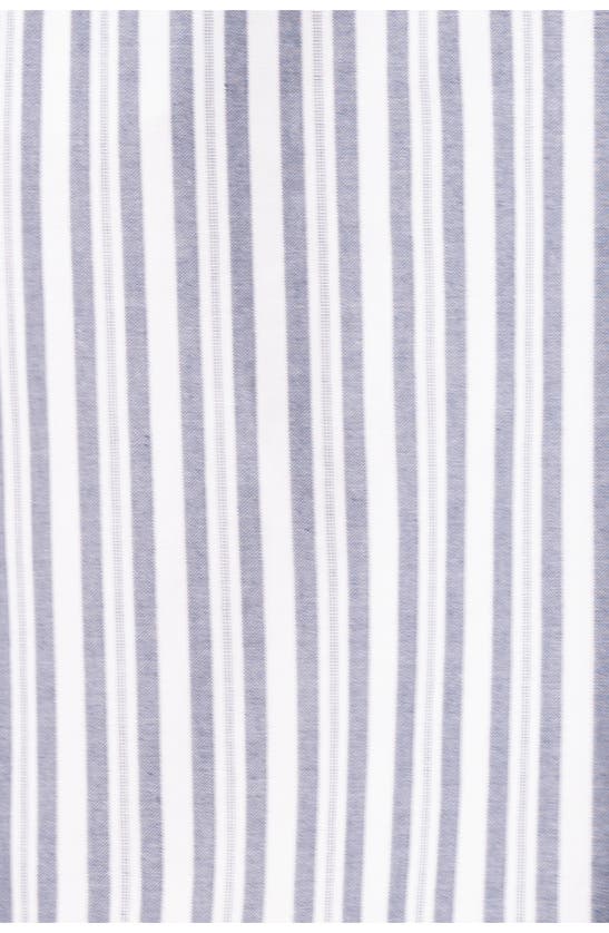 Shop Seraphine Panel Stripe Tie Waist Maternity/nursing Dress In Blue Stripe