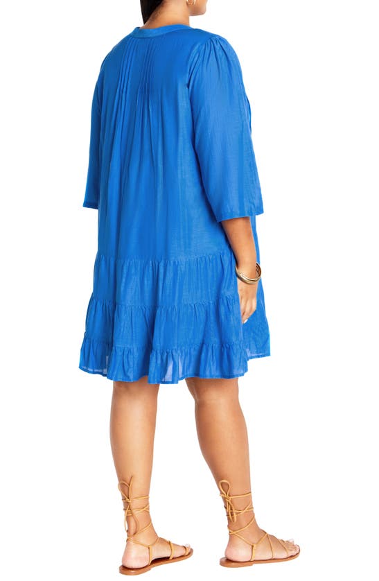 City Chic Milly Button-up Minidress In Ocean