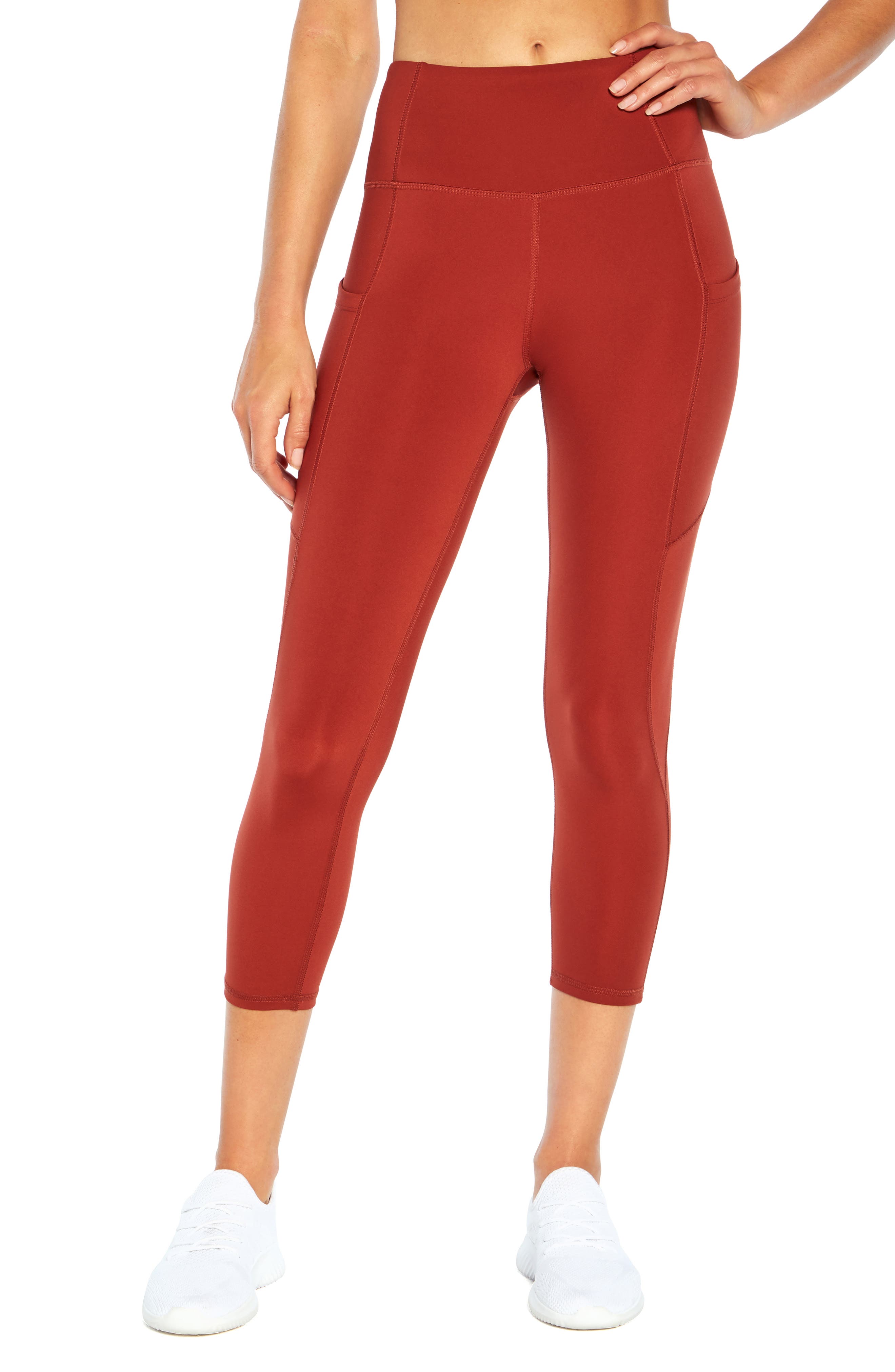 red capri workout leggings