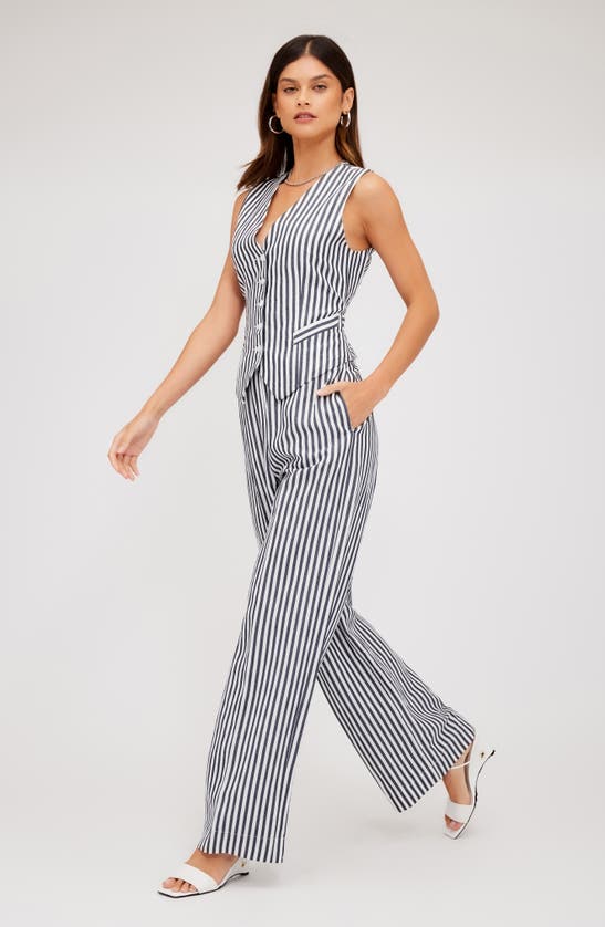 Shop Fifteen Twenty Stripe Wide Leg Pants In Blue Stripe