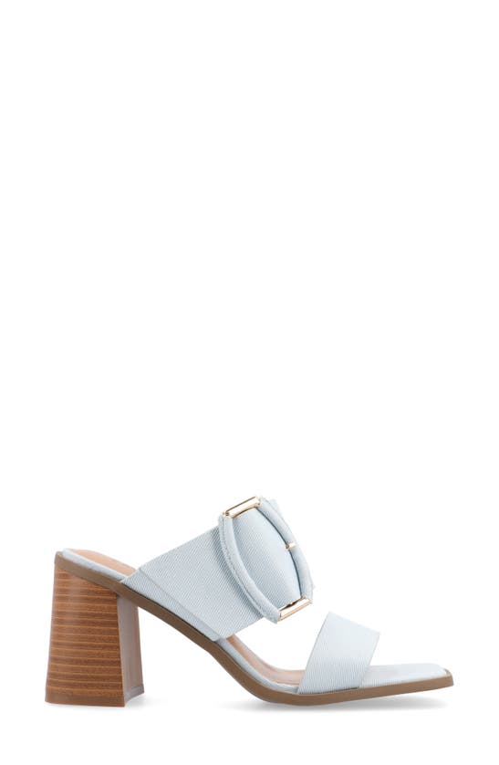 Journee Collection Block Heel Sandal In Light Denim