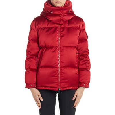 Moncler Wil Hooded Quilted Down Satin Puffer Jacket