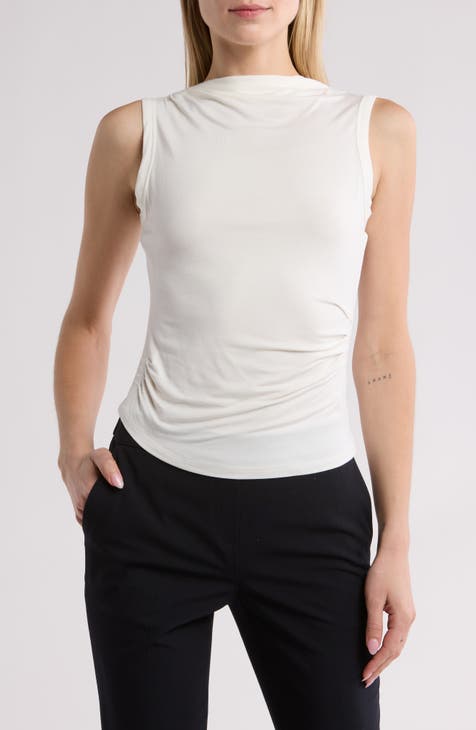 Mock Neck Sleeveless Top