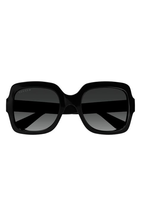 Black,Transparent Party Square Shape UV Sunglasses