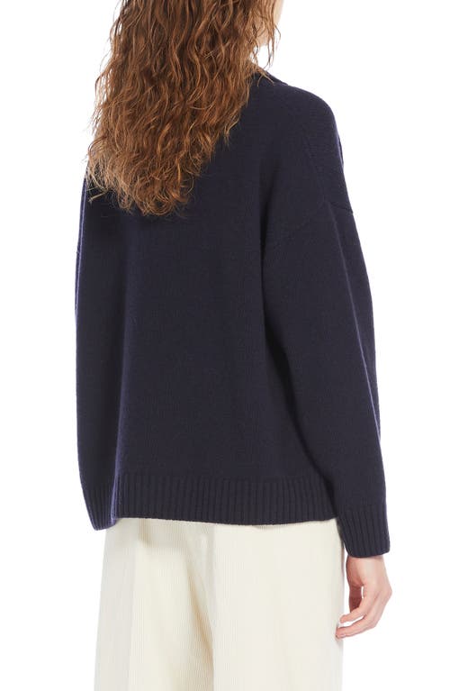 Shop Max Mara Weekend  Agre Wool Johnny Collar Polo Sweater In Navy