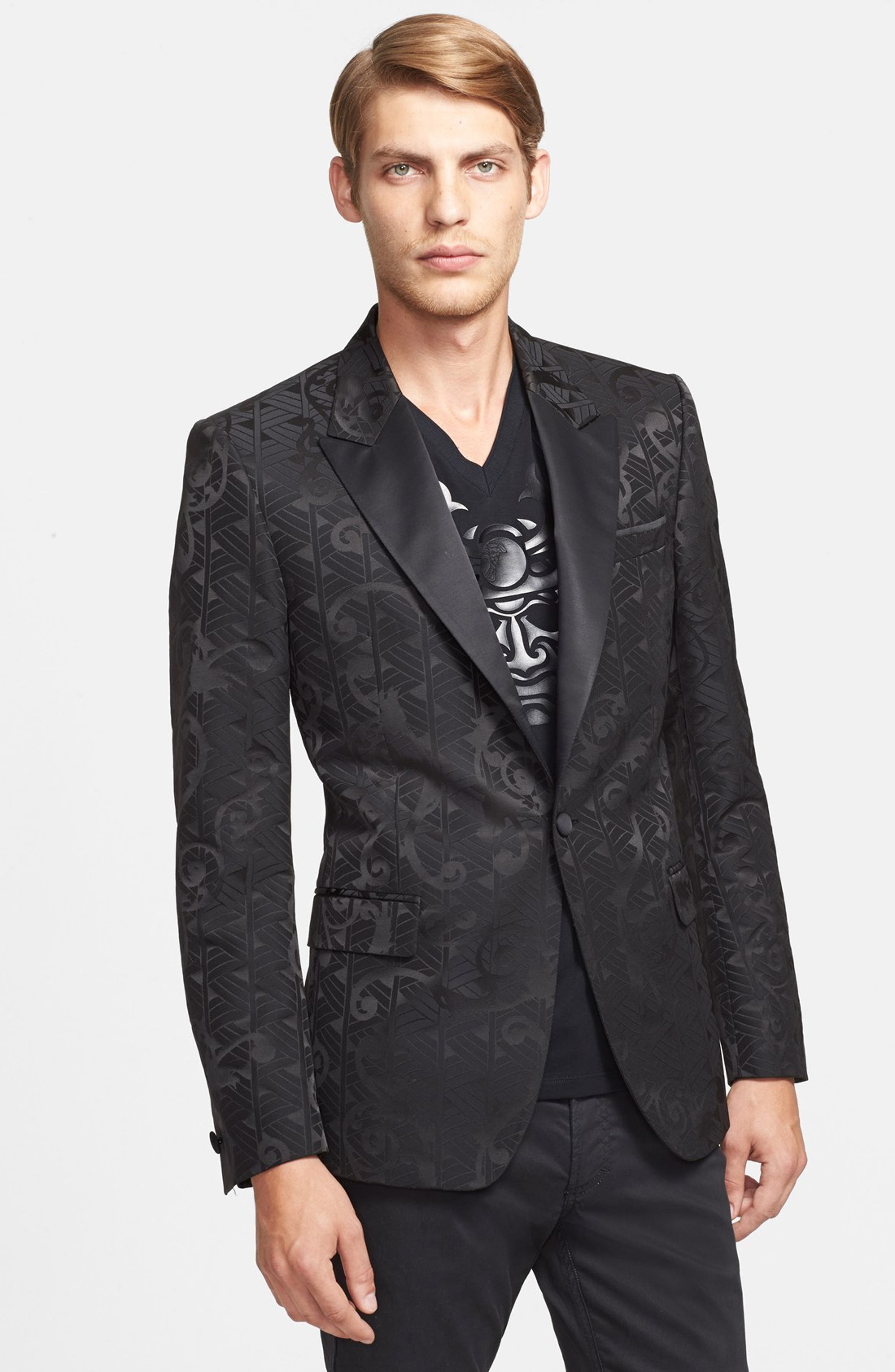 Versace Collection Trim Fit 'Black Baroque' Evening Jacket | Nordstrom