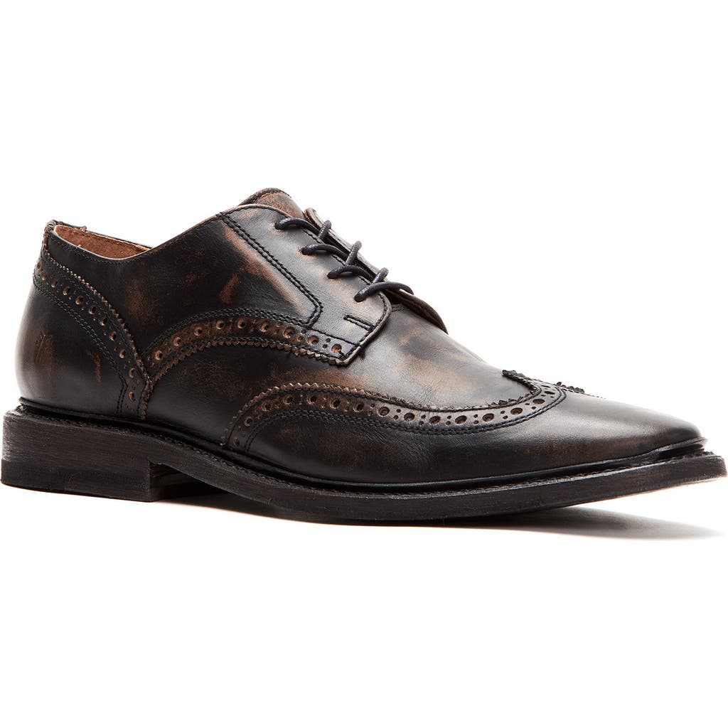 Frye Men's Paul Leather Wing-tip Derby Shoes In Black Leather