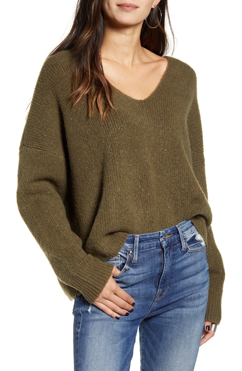 French Connection Millie Ribbed V-Neck Sweater | Nordstrom
