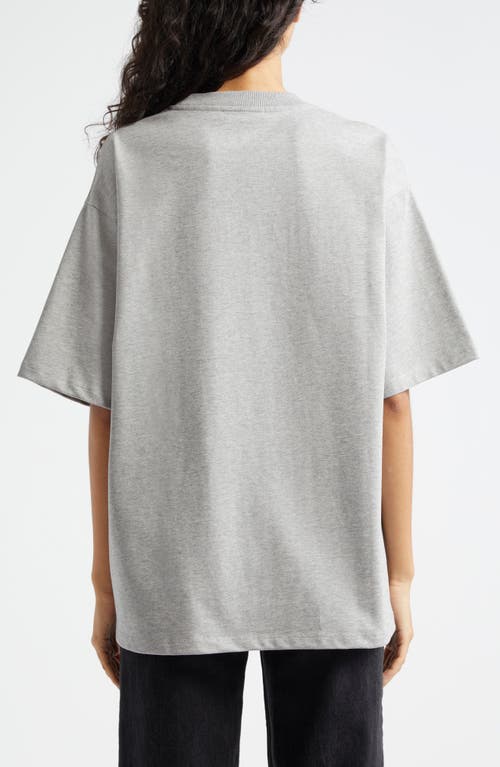 Shop Ganni Oversize Fringe Accent Organic Cotton Graphic T-shirt In Paloma Melange