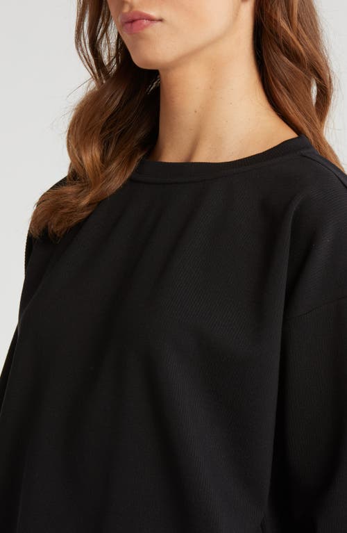 Shop Zella Plush Ottoman Sweatshirt In Black