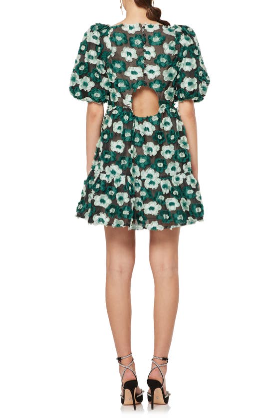 Elliatt Helene Floral Puff Sleeve Babydoll Dress In Green Multi | ModeSens