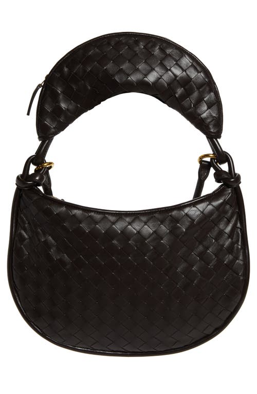 Shop Bottega Veneta Medium Gemelli Intrecciato Shoulder Bag In Fondant/brass