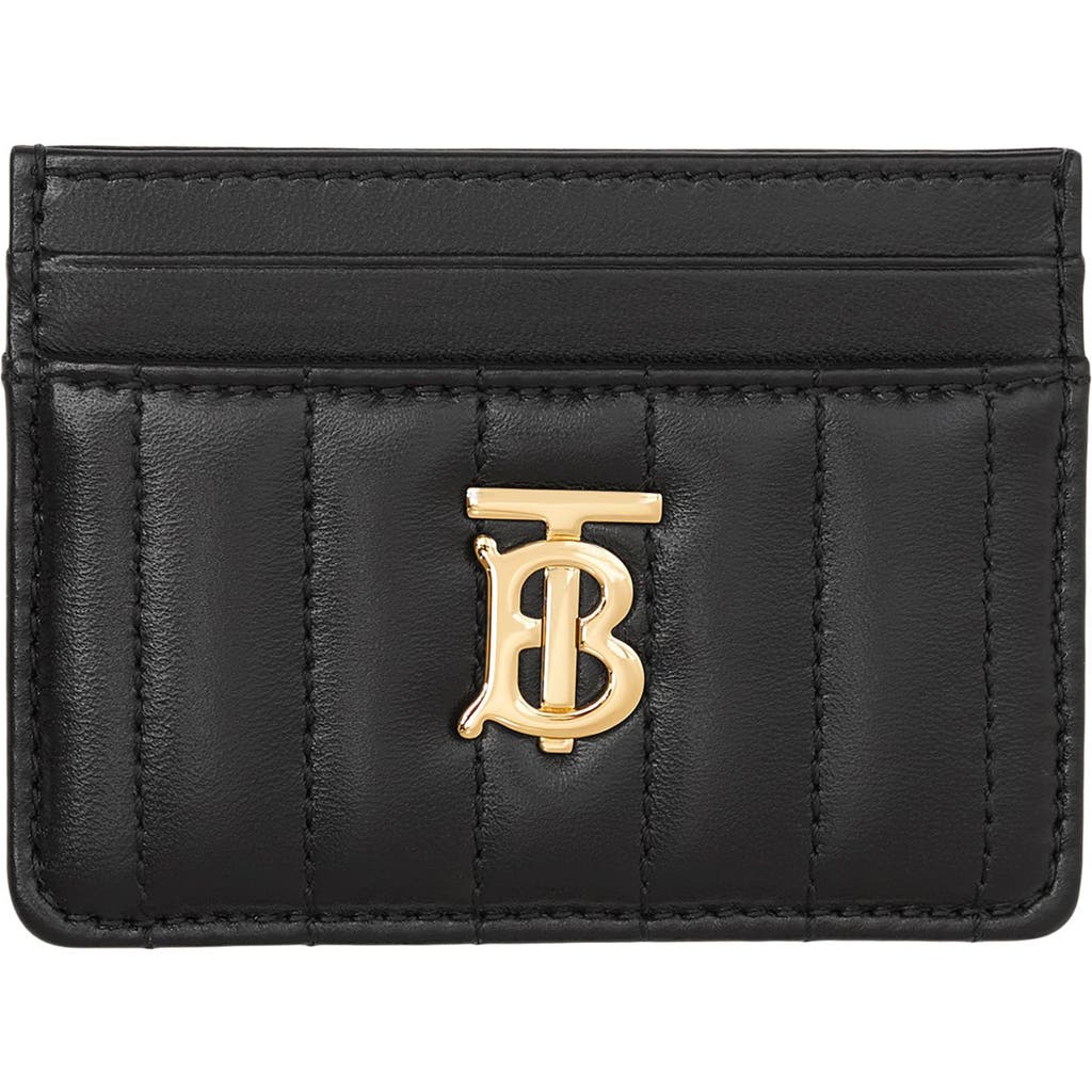 Burberry Lola Quilted Leather Card Case In Blue