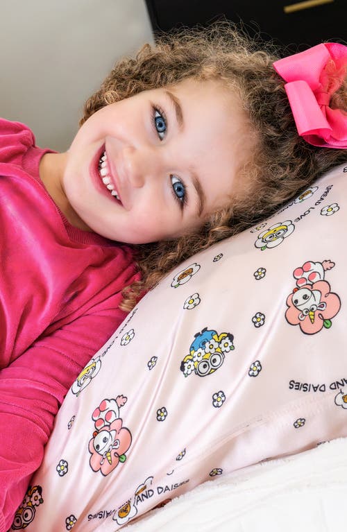 Blissy Kids' Mulberry Silk Pillowcase In Minions - Pink Bello Daisy