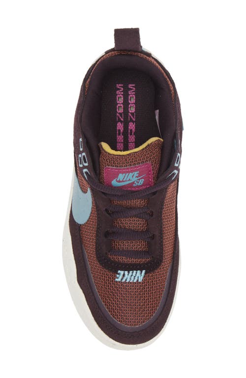 Shop Nike Kids' Sb Day One Skate Sneaker In Burgundy Ash/denim/sail