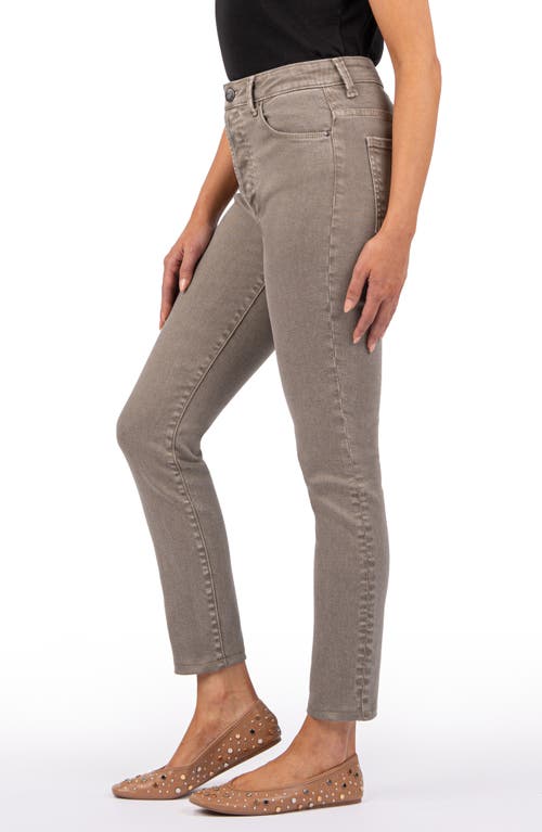 Shop Kut From The Kloth Charlize Fab Ab High Waist Ankle Cigarette Jeans In Pebble