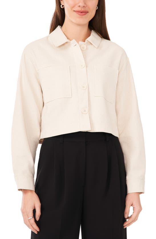 Halogen Tort Crop Jacket In Natural Beige