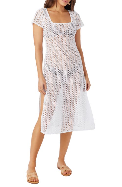 Nina Sheer Cover-Up Midi Dress in White