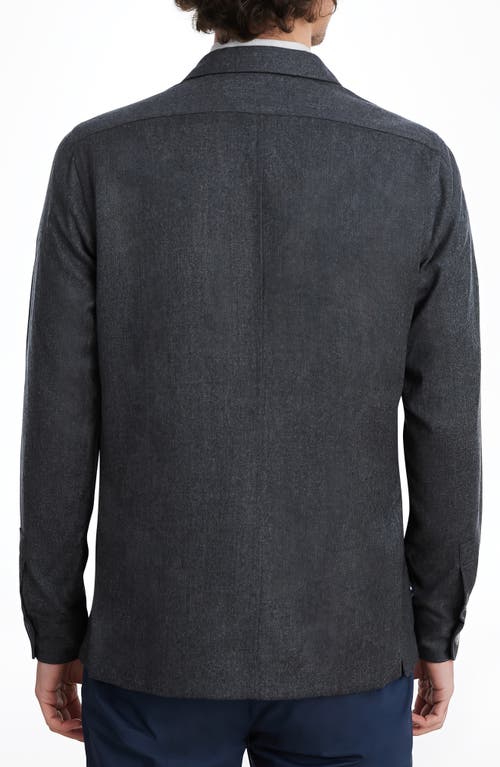 Shop Emanuel Berg Wool Flannel Shirt Jacket In Charcoal