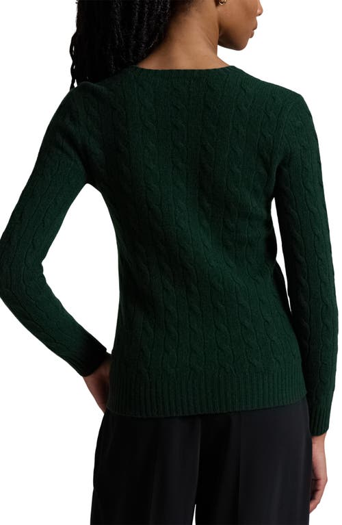 Polo Ralph Lauren Wool And Cashmere Cable Knit Crew Neck Sweater In Moss Agate