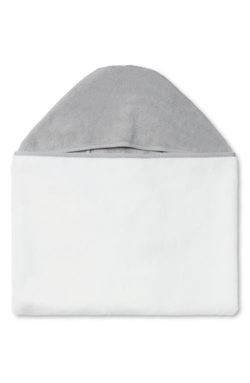 Mori Hooded Towel In White/grey