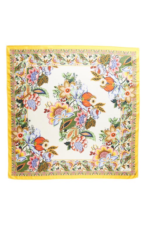 Etro Floral Print Square Scarf in Print On White Base at Nordstrom