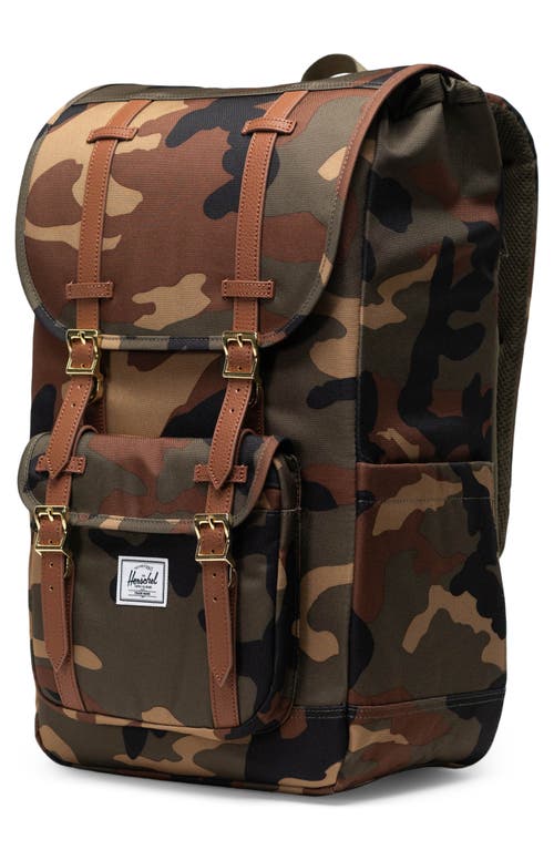 Shop Herschel Supply Co . Little America Backpack In Woodland Camo