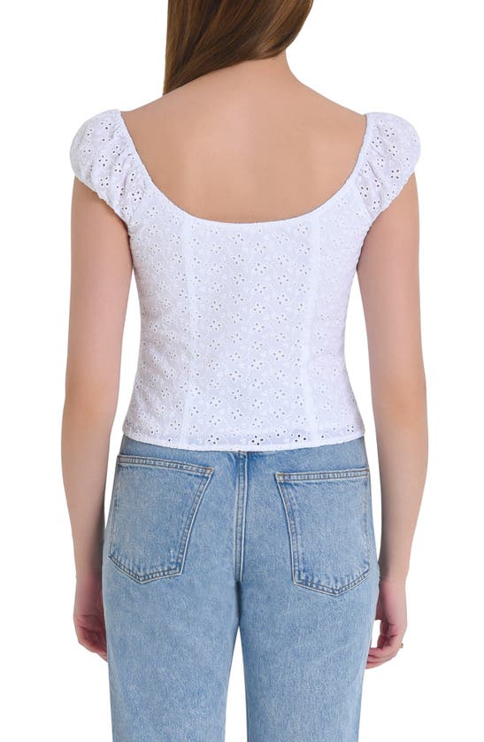 Shop Wayf Catalina Eyelet Embroidery Top In Ivory