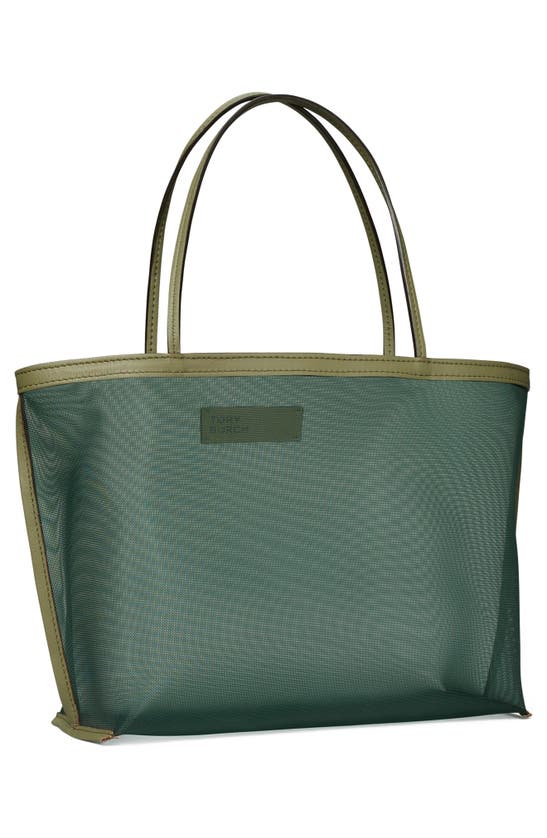 Shop Tory Burch Mesh Tote In Verde