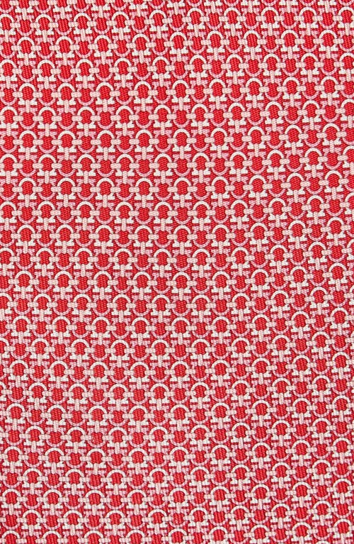 Ferragamo Laccio Geometric-pattern Silk Tie In F.rosso/rosa