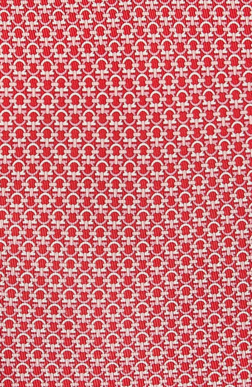 Shop Ferragamo Gancini Print Silk Tie In F.rosso/rosa