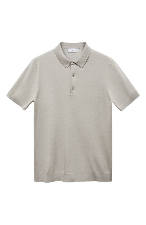 Shop Mango Fine Gauge Polo In Light/pastel Grey