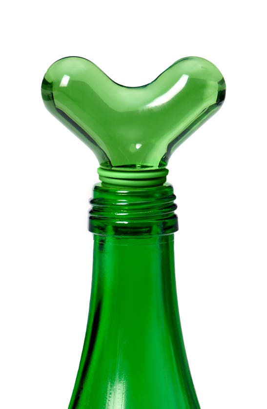 Shop Areaware Hobnob Glass Bottle Stopper In Green
