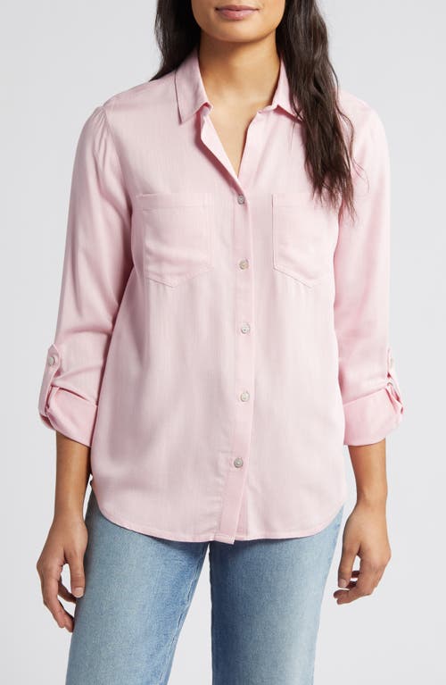 beachlunchlounge Arlie Button-Up Shirt in Pink Quartz
