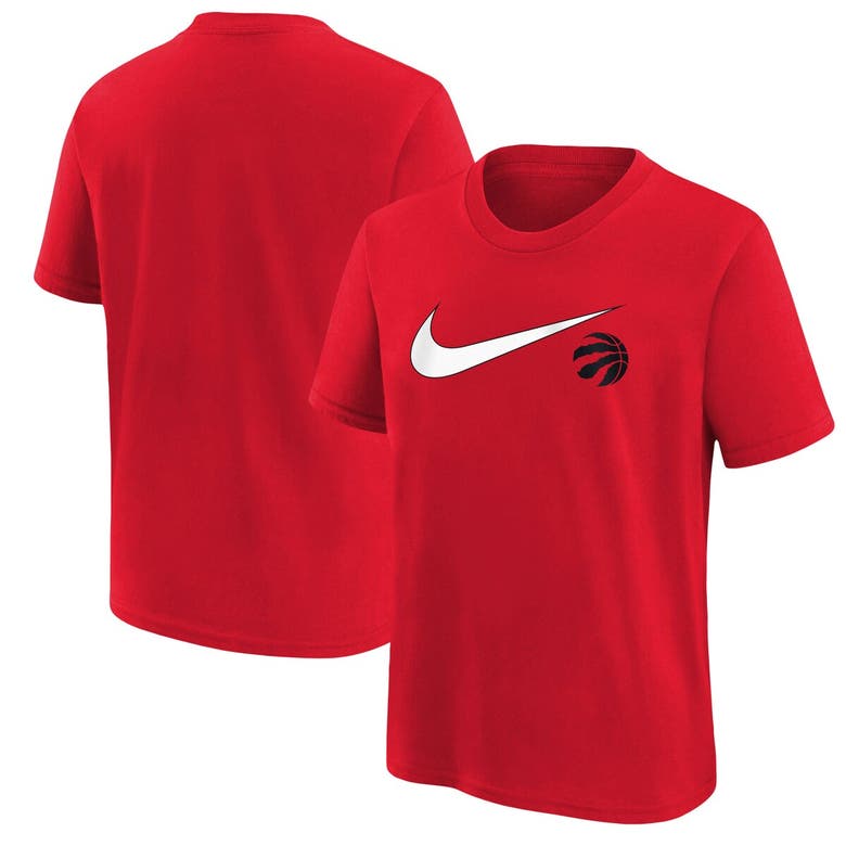Shop Nike Youth  Red Toronto Raptors Swoosh T-shirt