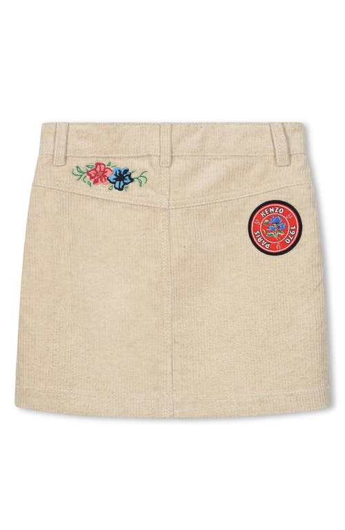 Shop Kenzo Kids' Logo Corduroy Skirt In Ivory