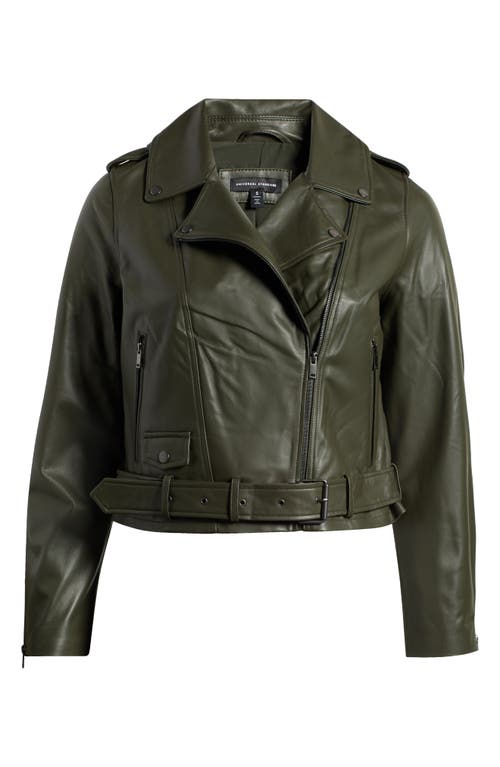 Shop Universal Standard Leeron Leather Moto Jacket In Camo