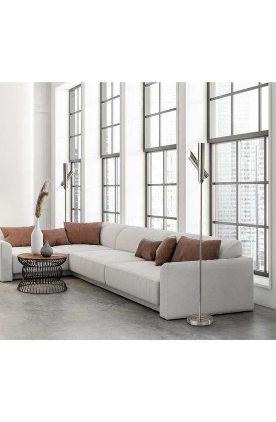 Adesso Lighting Vega Led Torchiere Floor Lamp In Brushed Steel
